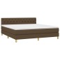 Boxspringbett mit Matratze & LED Dunkelbraun 160x200 cm Stoff