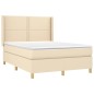 Boxspringbett mit Matratze Creme 140x200 cm Stoff