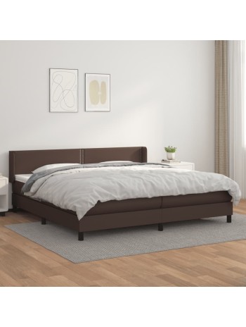 Boxspringbett mit Matratze Braun 200x200 cm Kunstleder