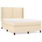 Boxspringbett mit Matratze Creme 140x190 cm Stoff