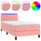 Boxspringbett mit Matratze & LED Rosa 90x200 cm Samt