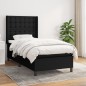 Boxspringbett mit Matratze Schwarz 100x200 cm Stoff