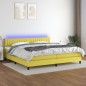 Boxspringbett mit Matratze & LED Grün 200x200 cm Stoff