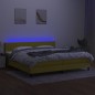 Boxspringbett mit Matratze & LED Grün 200x200 cm Stoff