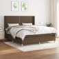 Boxspringbett mit Matratze Dunkelbraun 180x200 cm Stoff