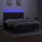 Boxspringbett mit Matratze & LED Schwarz 180x200 cm Stoff