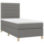 Boxspringbett mit Matratze & LED Dunkelgrau 80x200 cm Stoff