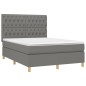 Boxspringbett mit Matratze & LED Dunkelgrau 140x200 cm Stoff