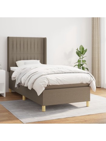 Boxspringbett mit Matratze Taupe 100x200 cm Stoff