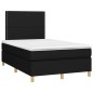 Boxspringbett mit Matratze & LED Schwarz 120x200 cm Stoff