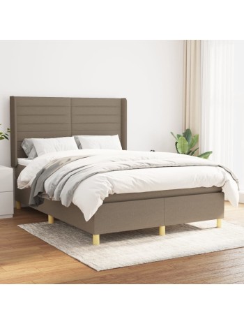 Boxspringbett mit Matratze Taupe 140x190 cm Stoff