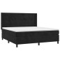 Boxspringbett mit Matratze Schwarz 160x200 cm Samt