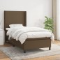 Boxspringbett mit Matratze Dunkelbraun 90x190 cm Stoff