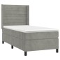 Boxspringbett mit Matratze Hellgrau 80x200 cm Samt