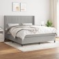 Boxspringbett mit Matratze Hellgrau 160x200 cm Stoff