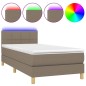 Boxspringbett mit Matratze & LED Taupe 80x200 cm Stoff