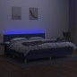 Boxspringbett mit Matratze & LED Blau 200x200 cm Stoff