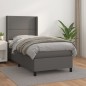 Boxspringbett mit Matratze Grau 90x190 cm Kunstleder