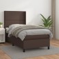 Boxspringbett mit Matratze Braun 90x200 cm Kunstleder