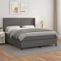 Boxspringbett mit Matratze Grau 180x200 cm Kunstleder