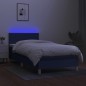 Boxspringbett mit Matratze & LED Blau 100x200 cm Stoff