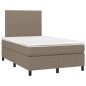 Boxspringbett mit Matratze & LED Taupe 120x200 cm Stoff