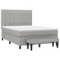 Boxspringbett mit Matratze Hellgrau 140x200 cm Stoff