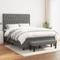 Boxspringbett mit Matratze Dunkelgrau 140x200 cm Stoff