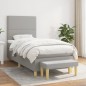 Boxspringbett mit Matratze Hellgrau 90x190 cm Stoff