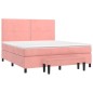 Boxspringbett mit Matratze Rosa 180x200 cm Samt