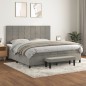 Boxspringbett mit Matratze Hellgrau 200x200 cm Samt