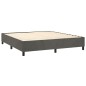 Boxspringbett mit Matratze Dunkelgrau 200x200 cm Samt