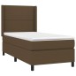 Boxspringbett mit Matratze & LED Dunkelbraun 80x200 cm Stoff