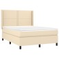 Boxspringbett mit Matratze & LED Creme 140x200 cm Stoff