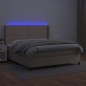 Boxspringbett mit Matratze & LED Cappuccino-Braun 160x200cm