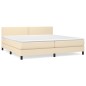 Boxspringbett mit Matratze Creme 200x200 cm Stoff