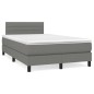 Boxspringbett mit Matratze Dunkelgrau 120x200 cm Stoff