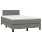 Boxspringbett mit Matratze Dunkelgrau 120x200 cm Stoff