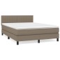 Boxspringbett mit Matratze Taupe 140x190 cm Stoff