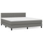 Boxspringbett mit Matratze Dunkelgrau 160x200 cm Stoff