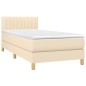 Boxspringbett mit Matratze Creme 90x190 cm Stoff