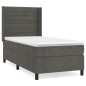 Boxspringbett mit Matratze Dunkelgrau 100x200 cm Samt