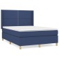 Boxspringbett mit Matratze Blau 140x190 cm Stoff