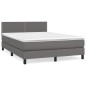 Boxspringbett mit Matratze Grau 140x190 cm Kunstleder