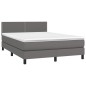 Boxspringbett mit Matratze Grau 140x190 cm Kunstleder