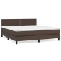 Boxspringbett mit Matratze Braun 180x200 cm Kunstleder