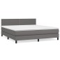 Boxspringbett mit Matratze Grau 160x200 cm Kunstleder