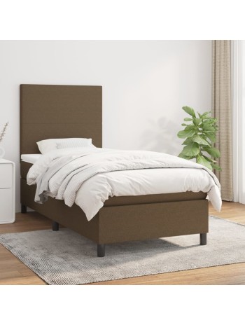 Boxspringbett mit Matratze Dunkelbraun 80x200 cm Stoff