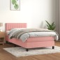 Boxspringbett mit Matratze Rosa 90x190 cm Samt