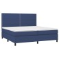 Boxspringbett mit Matratze Blau 200x200 cm Stoff